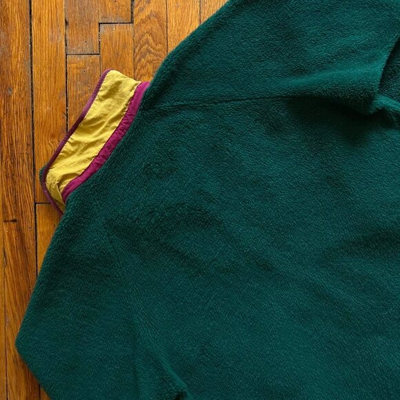 Vintage 90s Helly Hansen Men Green Color Block Sherpa Pile Fleece Jacket Size XL - Picture 6 of 7